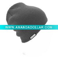 Customized knit chunky solid color beanie hat