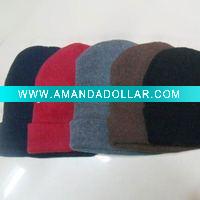 warm plain dyed knitted hats