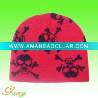 Knitted beanie hat with Jacquard logo