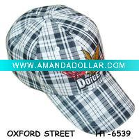 checked baseball cap