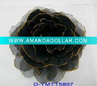 Wholesale Fashion hair clip silk flower black color