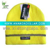 Wholesale knitted winter hat with reflective yarn