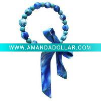 Wholesale blue wooden beads headwear