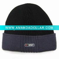 Knitted hats with cuff