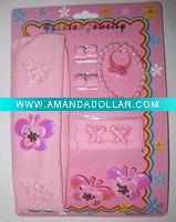 Wholesale fashion children jiwelry set/headband,bracelet,necklace,and hair claw set