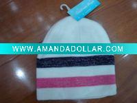 Knitting stripe winter hats