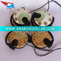 Wholesale hot bling crystal earphone