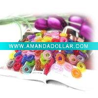 Wholesale Candy colored ring hair telephone line / Hair Accessories (100 pcs / bag)