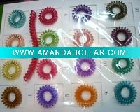 Wholesale telephone wire hair holder or bracelet/hair accessory