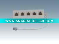 Wholesale 6P4C 5 outlet modular jack with cord