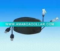 Two-in-one Auto-retractable LAN and USB Cable for Cord Readers and Camcorders