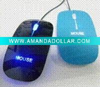 flat optical mouse with lighting logo