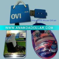 Stylish mini usb optical mouse gift set
