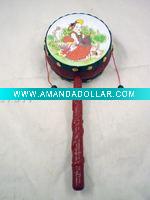 Wholesale toy rattle drum, tambourine, chinese rattle drum