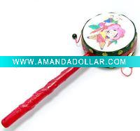 Craft children wooden rattle drum