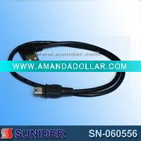 50cm, black, right angled usb am to mini usb extension cable