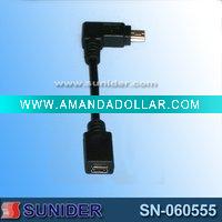 Wholesale 10cm, black, mini USB B male to mini USB B female extention cable