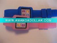 Wholesale mp3 or mp4 case with silicone wrist band