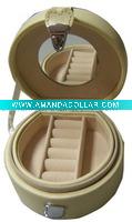 Wholesale white round 2 layers jewelry box