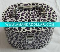 Wholesale Handmade PU leather cosmetic box with mirror