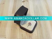 Wholesale Fashion elegant soft jewelry leather ring box