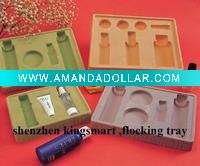 Wholesale PS flocking tray with velvet