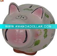 Wholesale cute ceramic piggy coin bank (CN6038)