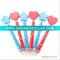 Wholesale Lovely cartoon wooden ball point pen stationery