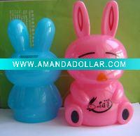 Plastic rabbit shape money box