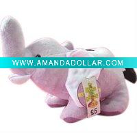 Wholesale plush elephant coin bank