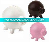 Wholesale plastic missile head shape pig coin box
