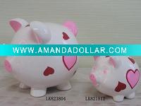 Wholesale ceramic piggy bank, porcelain money box
