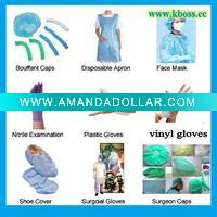 Wholesale nurses caps/non woven coat/disposable gloves/ pp mask/aprons/buffant caps/surgeon caps