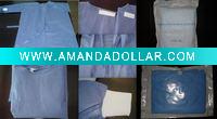 Wholesale disposable SMS surgical gown with tie and velcro