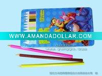 Wholesale Stationery cartoon promotion plastic/wooden drawing color pencil set