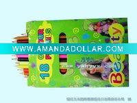 Wholesale Stationary promotion drawing plastic/wooden color pencil set
