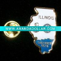 Wholesale Etched Enameled Lapel Pin, Die Struck Pin, Badge Emblem