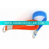 Wholesale silkscreen Silicone Key Ring with customized logo