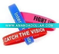 Wholesale Silkscreen printed silicone rubber wristband