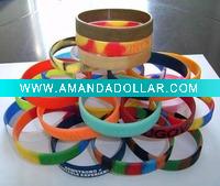 Wholesale Silicone Bracelets with Silkscreen Printing, Suitable for Promotional Purposes
