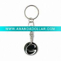 Wholesale Metal Keychain with Offset or Silkscreen Printing, Various Standard Fittings are Available