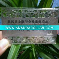 silver metal business card