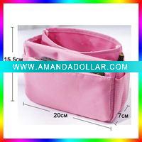 Five Polyester Storage Bag Organizer Purse Insert Case