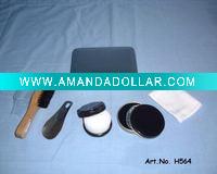 shoe shine kit with rectangle aluminum case