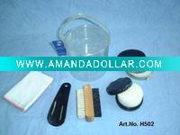 Wholesale 5 pcs shoe polish set with transparent pvc bag