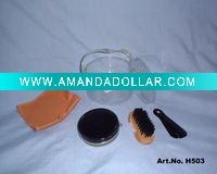 Wholesale 4 pcs shoe polish set with transparent pvc bag