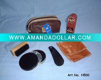 Wholesale 5 pcs shoe shine kit with PVC bag
