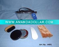 Wholesale 4 pcs shoe shine kit with pvc pouch