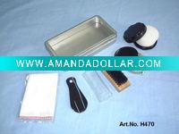 Wholesale 7 pcs shoe shine set with aluminum case