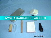 Wholesale 6pcs shoe cleaning kit with small aluminum case